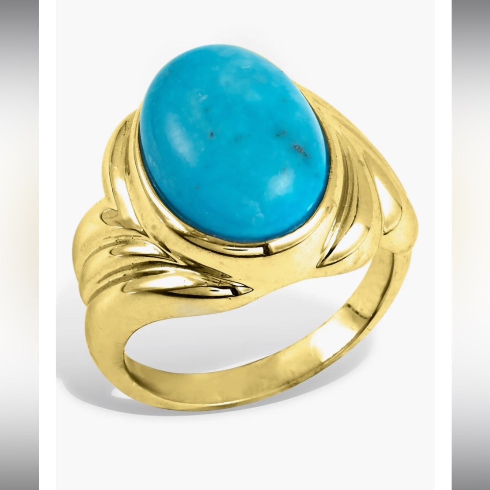 🔥Sold🔥18K Gold Vermeil Turquoise Stone Ring